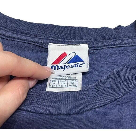 Minnesota Twins Shirt Mens XL Blue Short Sleeve Baseball MLB Majestic Mauer #7 - Picture 3 of 5